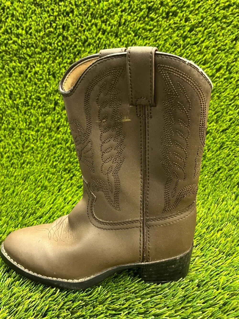 Durango Distress Boys Size 1D Tan Brown Casual Western Boots Shoes